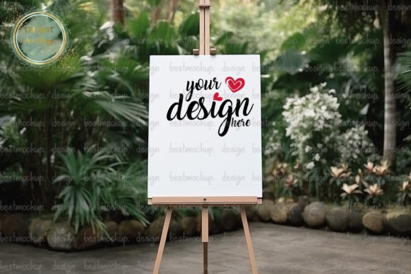 Download Wedding Easel in Greenery Garden Mockup - Wedding Collection