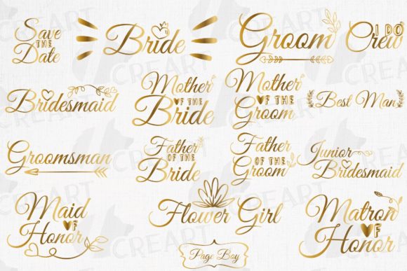Download Golden Bridal Crew Party Bundle Graphic - Bridal Collection