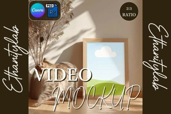 Download Video Frame Mockup Cat | Canva PSD - Premium Resources
